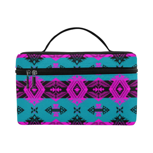 Sovereign Nation Teal and Pink Cosmetic Bag/Large (Model 1658) Cosmetic Bag e-joyer 