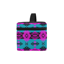 Load image into Gallery viewer, Sovereign Nation Teal and Pink Cosmetic Bag/Large (Model 1658) Cosmetic Bag e-joyer 
