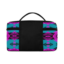 Load image into Gallery viewer, Sovereign Nation Teal and Pink Cosmetic Bag/Large (Model 1658) Cosmetic Bag e-joyer 
