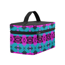 Load image into Gallery viewer, Sovereign Nation Teal and Pink Cosmetic Bag/Large (Model 1658) Cosmetic Bag e-joyer 
