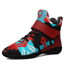 Load image into Gallery viewer, Sovereign Nation Trade Ipottaa Basketball / Sport High Top Shoes 49 Dzine US Women 4.5 / US Youth 3.5 / EUR 35 Black Sole with Dark Red Strap 
