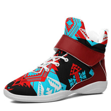 Load image into Gallery viewer, Sovereign Nation Trade Ipottaa Basketball / Sport High Top Shoes 49 Dzine US Women 4.5 / US Youth 3.5 / EUR 35 White Sole with Dark Red Strap 
