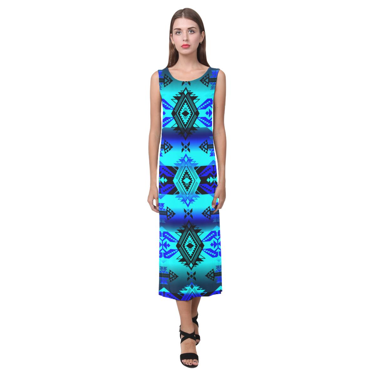 Soveriegn Nation Midnight Phaedra Sleeveless Open Fork Long Dress (Model D08) Phaedra Sleeveless Open Fork Long Dress (D08) e-joyer 