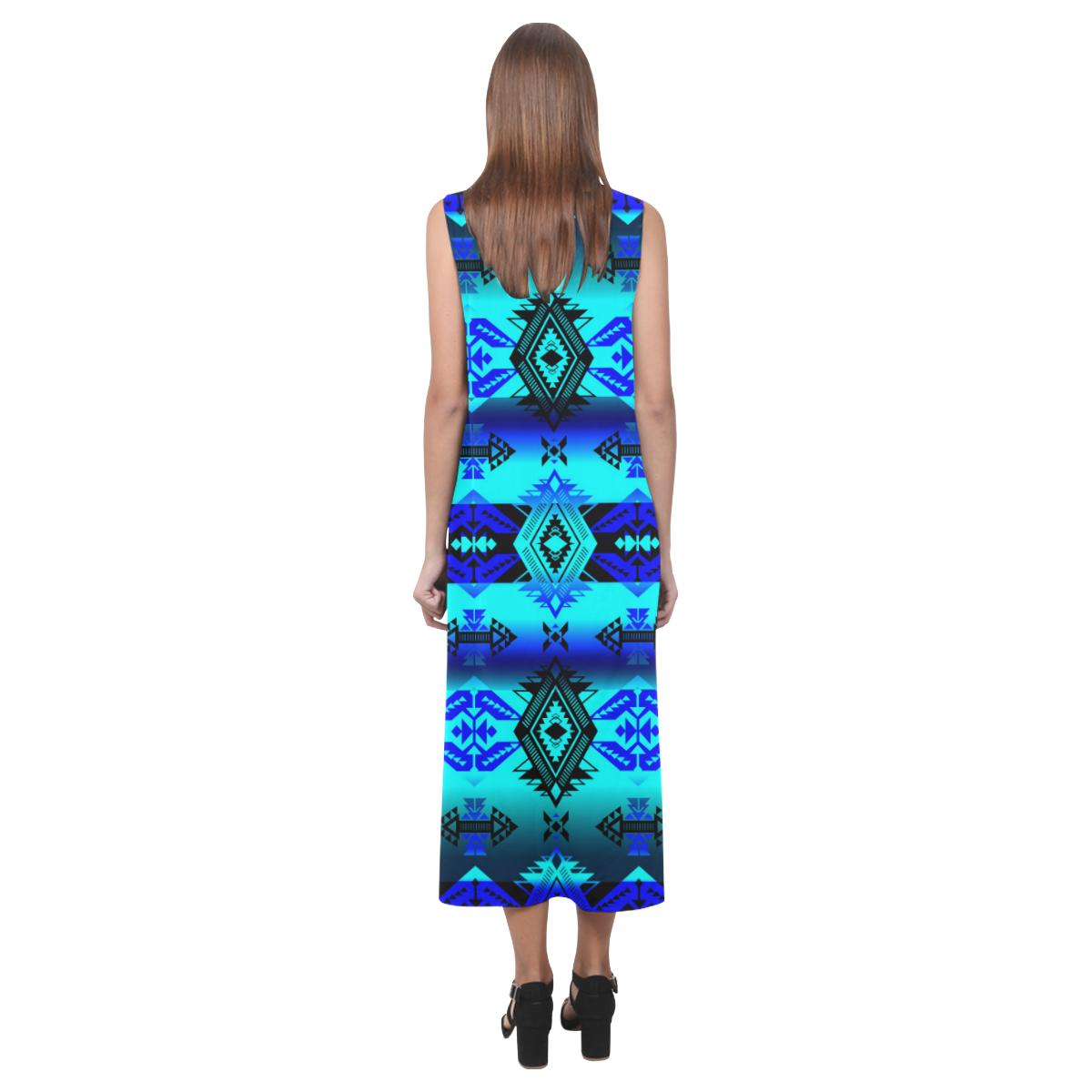 Soveriegn Nation Midnight Phaedra Sleeveless Open Fork Long Dress (Model D08) Phaedra Sleeveless Open Fork Long Dress (D08) e-joyer 