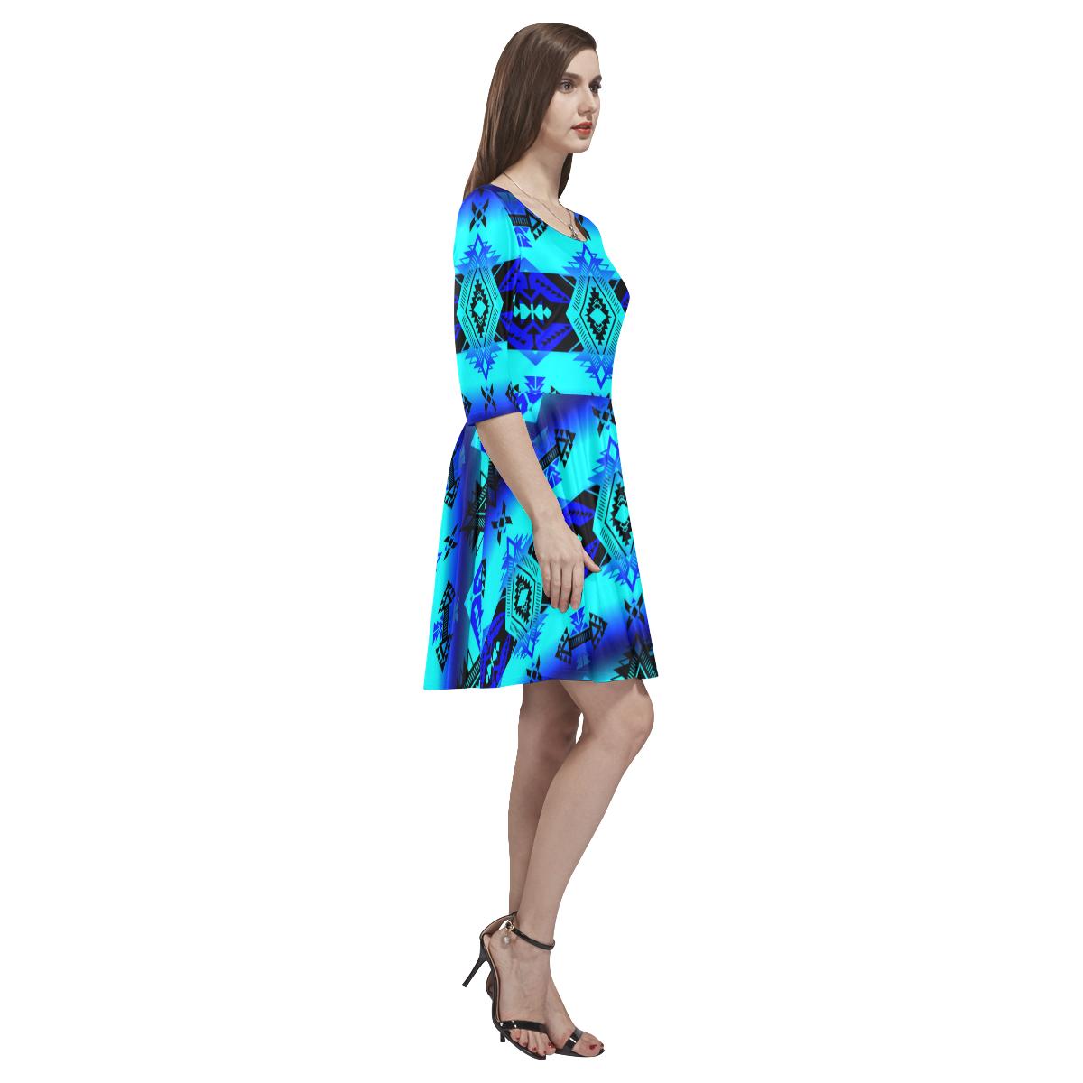 Soveriegn Nation Midnight Tethys Half-Sleeve Skater Dress(Model D20) Tethys Half-Sleeve Skater Dress (D20) e-joyer 