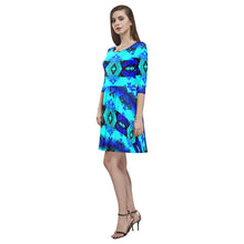 Load image into Gallery viewer, Soveriegn Nation Midnight Tethys Half-Sleeve Skater Dress(Model D20) Tethys Half-Sleeve Skater Dress (D20) e-joyer 
