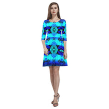 Load image into Gallery viewer, Soveriegn Nation Midnight Tethys Half-Sleeve Skater Dress(Model D20) Tethys Half-Sleeve Skater Dress (D20) e-joyer 
