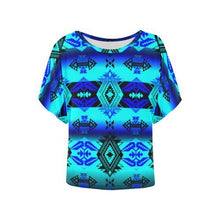 Load image into Gallery viewer, Soveriegn Nation Midnight Women&#39;s Batwing-Sleeved Blouse T shirt (Model T44) Women&#39;s Batwing-Sleeved Blouse T shirt (T44) e-joyer 
