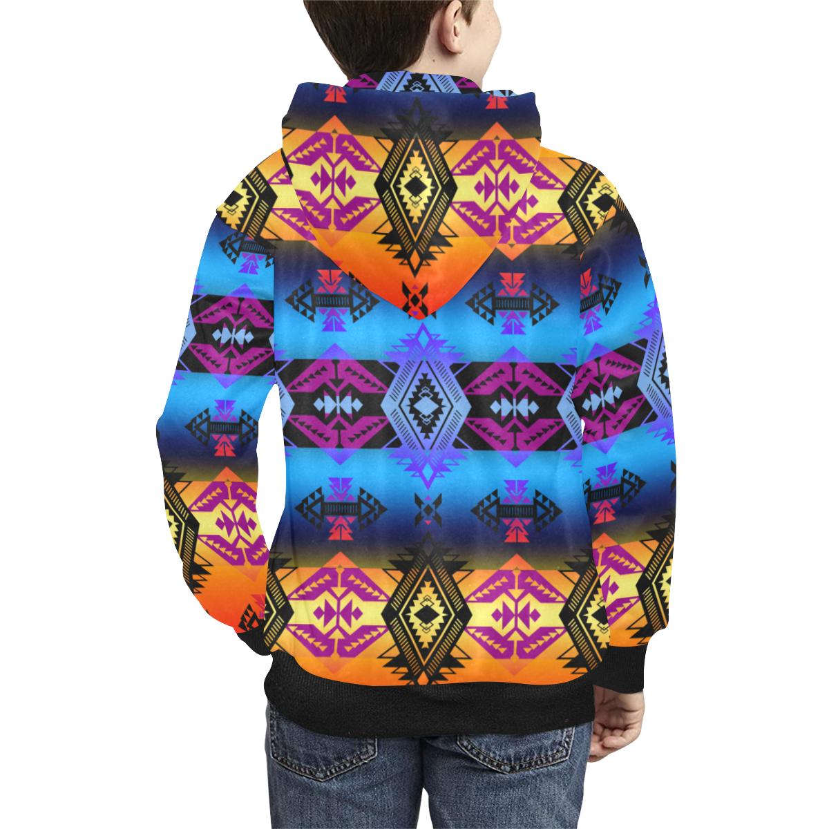 Soveriegn Nation Sunset Kids' All Over Print Hoodie (Model H38) Kids' AOP Hoodie (H38) e-joyer 