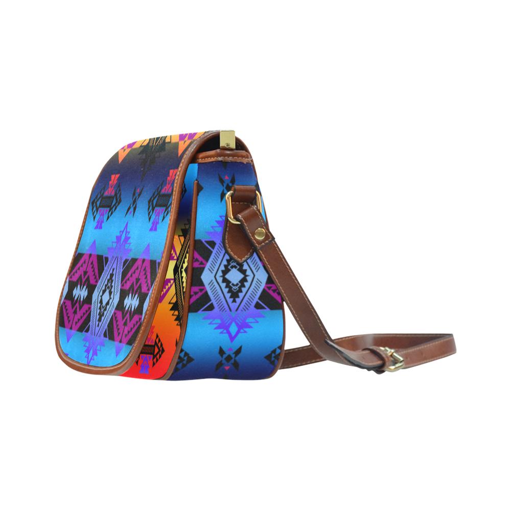 Soveriegn Nation Sunset Saddle Bag/Small (Model 1649) Full Customization Saddle Bag/Small (Full Customization) e-joyer 