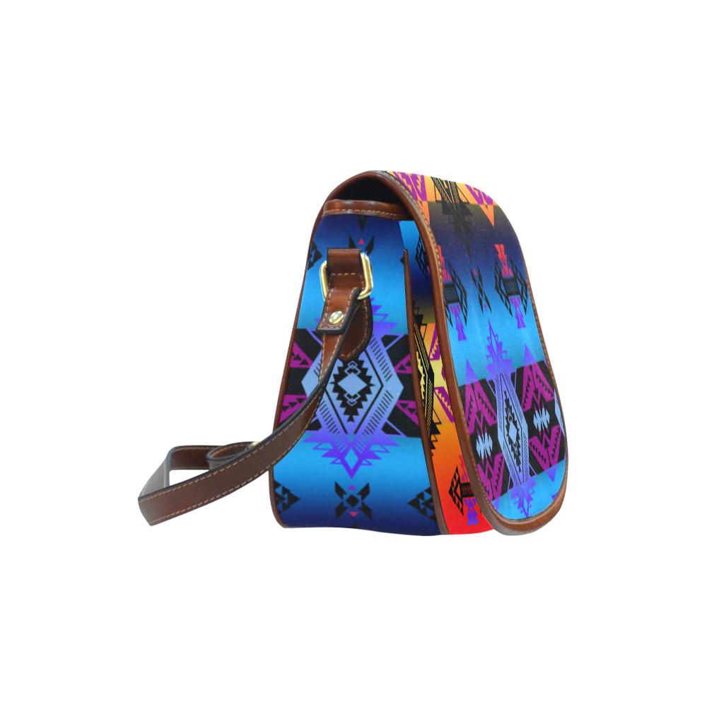 Soveriegn Nation Sunset Saddle Bag/Small (Model 1649) Full Customization Saddle Bag/Small (Full Customization) e-joyer 