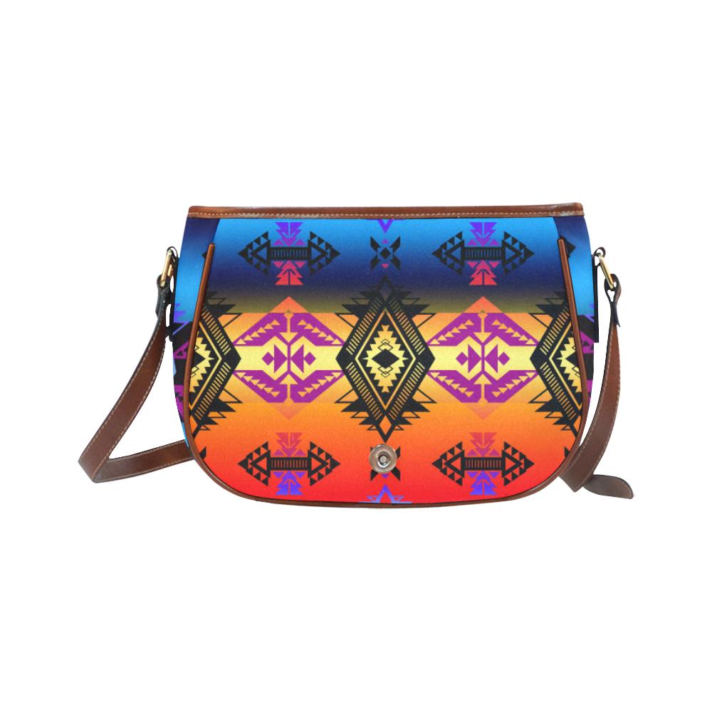 Soveriegn Nation Sunset Saddle Bag/Small (Model 1649) Full Customization Saddle Bag/Small (Full Customization) e-joyer 