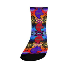 Load image into Gallery viewer, Soveriegn Nation Sunset with Wolf Crew Socks Crew Socks e-joyer 
