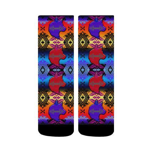 Soveriegn Nation Sunset with Wolf Crew Socks Crew Socks e-joyer 