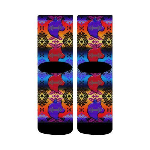 Soveriegn Nation Sunset with Wolf Crew Socks Crew Socks e-joyer 