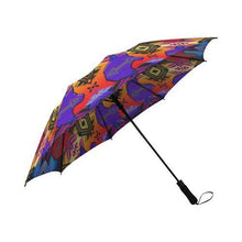 Load image into Gallery viewer, Soveriegn Nation Sunset with Wolf Semi-Automatic Foldable Umbrella Semi-Automatic Foldable Umbrella e-joyer 
