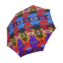 Load image into Gallery viewer, Soveriegn Nation Sunset with Wolf Semi-Automatic Foldable Umbrella Semi-Automatic Foldable Umbrella e-joyer 
