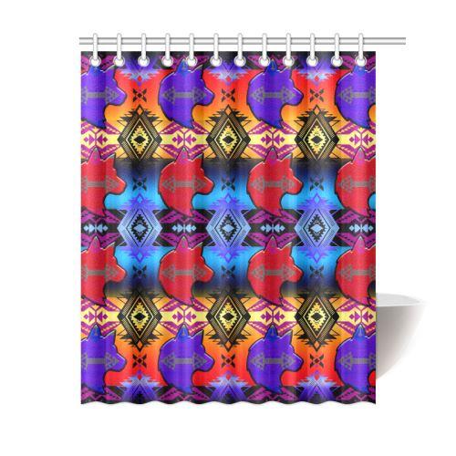 Soveriegn Nation Sunset with Wolf Shower Curtain 60