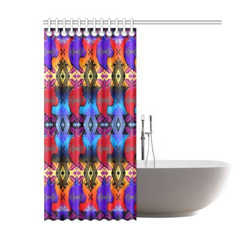 Soveriegn Nation Sunset with Wolf Shower Curtain 60"x72" Shower Curtain 60"x72" e-joyer 