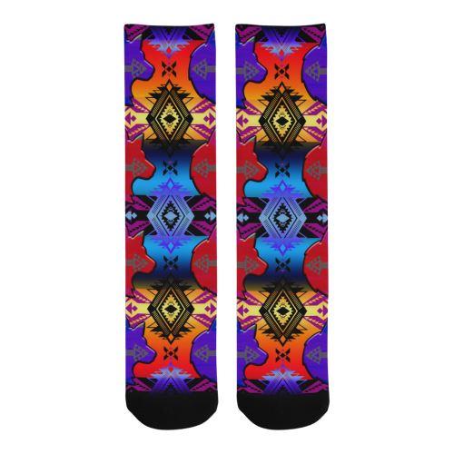 Soveriegn Nation Sunset with Wolf Trouser Socks Socks e-joyer 