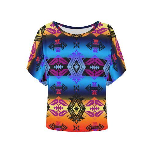 Soveriegn Nation Sunset Women's Batwing-Sleeved Blouse T shirt (Model T44) Women's Batwing-Sleeved Blouse T shirt (T44) e-joyer 