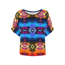 Load image into Gallery viewer, Soveriegn Nation Sunset Women&#39;s Batwing-Sleeved Blouse T shirt (Model T44) Women&#39;s Batwing-Sleeved Blouse T shirt (T44) e-joyer 
