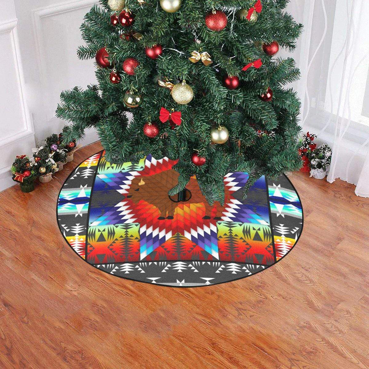 Standing Buffalo Star Christmas Tree Skirt 47" x 47" Christmas Tree Skirt e-joyer 