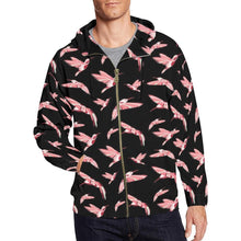 Load image into Gallery viewer, Strawberry Black All Over Print Full Zip Hoodie for Men (Model H14) All Over Print Full Zip Hoodie for Men (H14) e-joyer 
