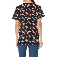 Load image into Gallery viewer, Strawberry Black All Over Print Scrub Top Scrub Top e-joyer 
