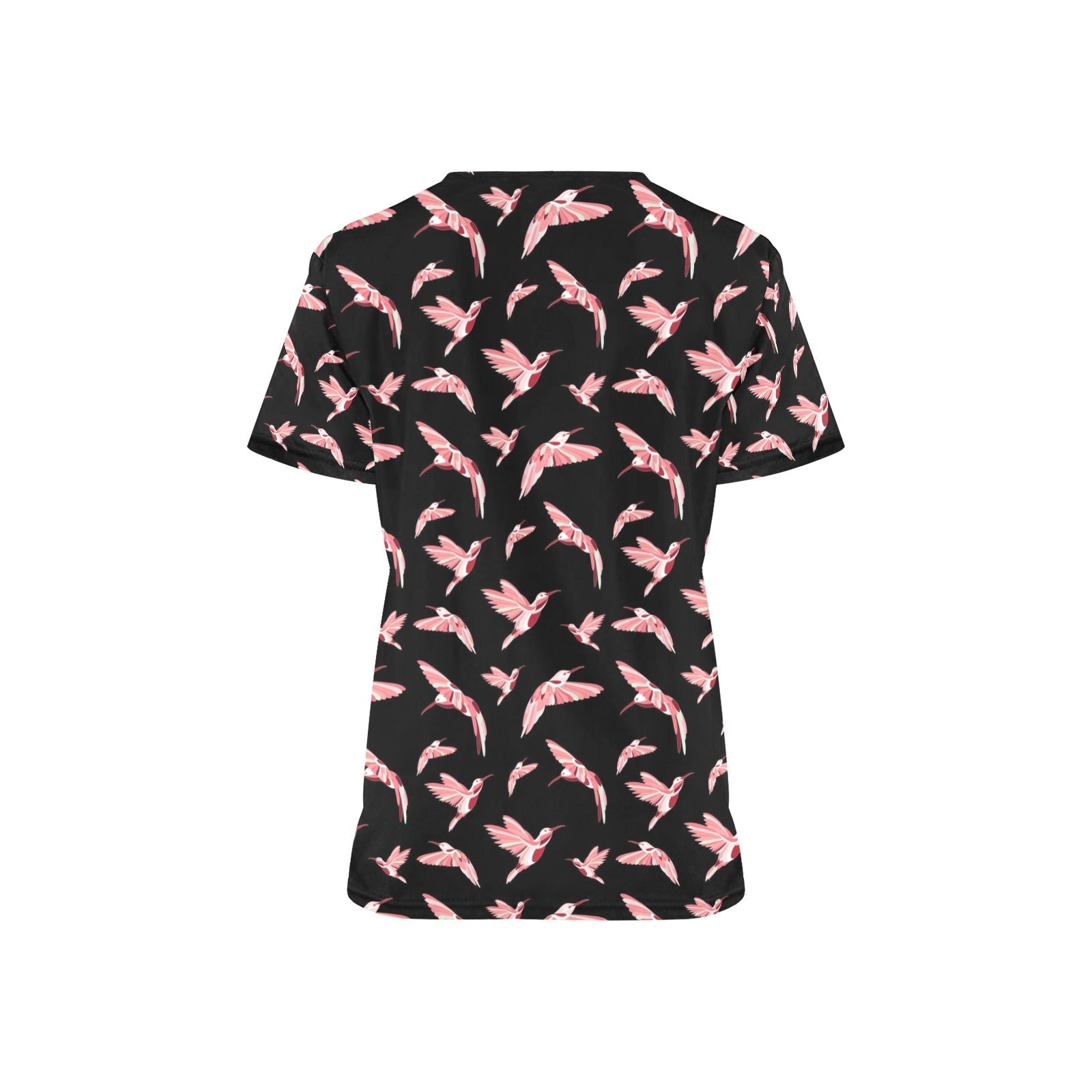 Strawberry Black All Over Print Scrub Top Scrub Top e-joyer 