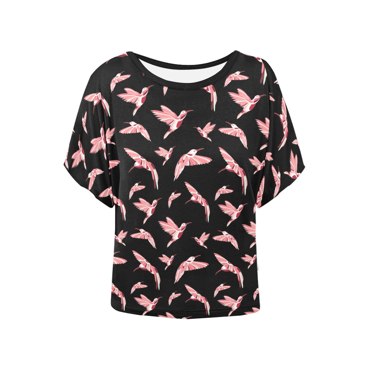 Strawberry Black Batwing Blouse – Women's Top by 49 Dzine