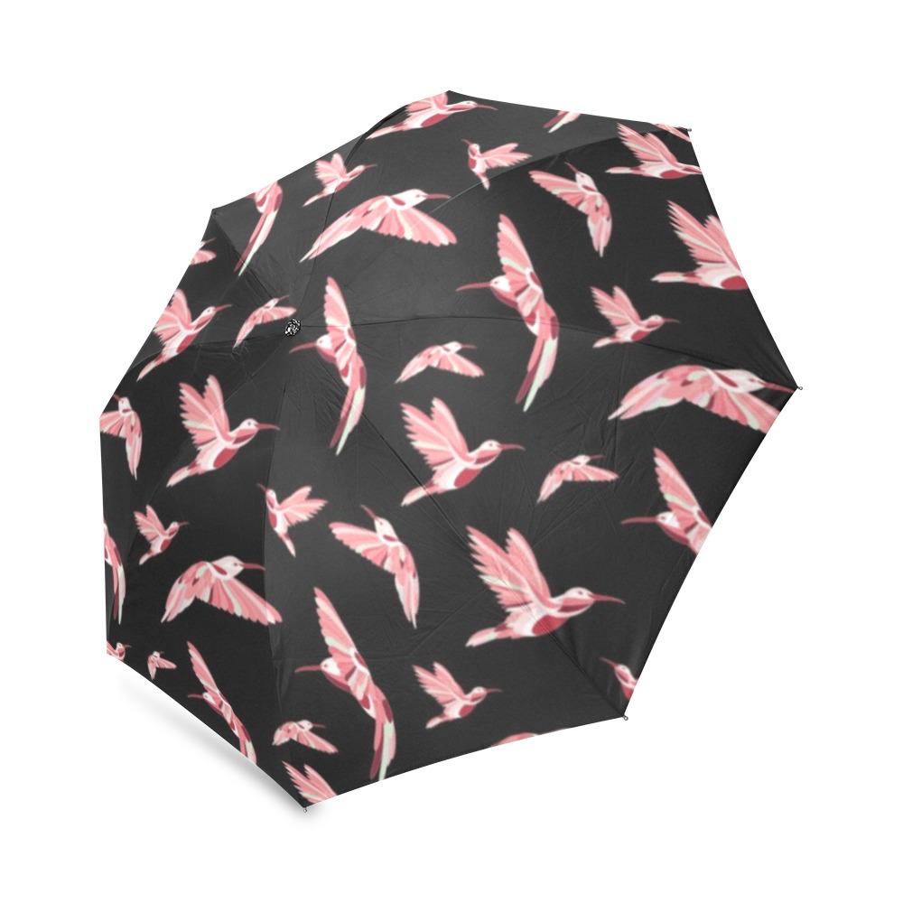 Strawberry Black Foldable Umbrella (Model U01) Foldable Umbrella e-joyer 