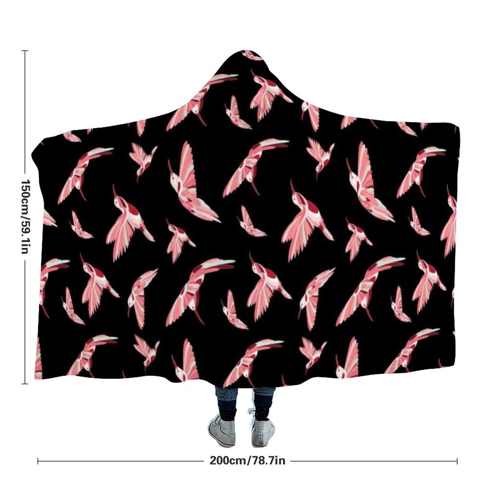 Strawberry Black Hooded Blanket blanket 49 Dzine 