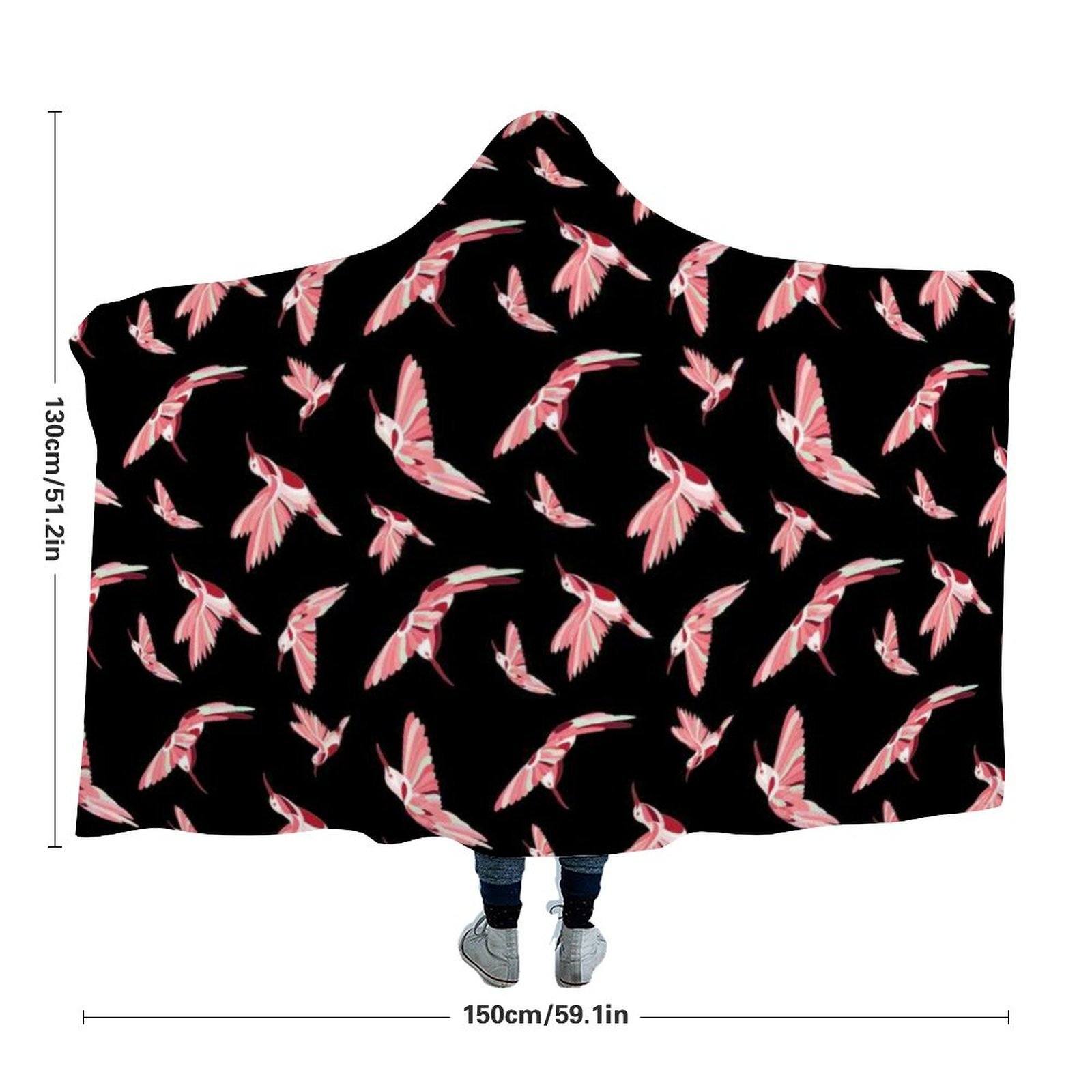 Strawberry Black Hooded Blanket blanket 49 Dzine 