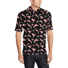 Load image into Gallery viewer, Strawberry Black Men&#39;s All Over Print Polo Shirt (Model T55) Men&#39;s Polo Shirt (Model T55) e-joyer 
