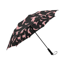 Load image into Gallery viewer, Strawberry Black Semi-Automatic Foldable Umbrella (Model U05) Semi-Automatic Foldable Umbrella e-joyer 
