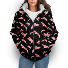 Load image into Gallery viewer, Strawberry Black Sherpa Hoodie hoodie Herman 
