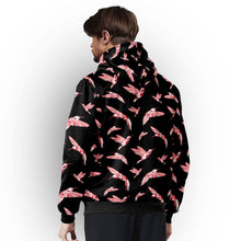 Load image into Gallery viewer, Strawberry Black Sherpa Hoodie hoodie Herman 
