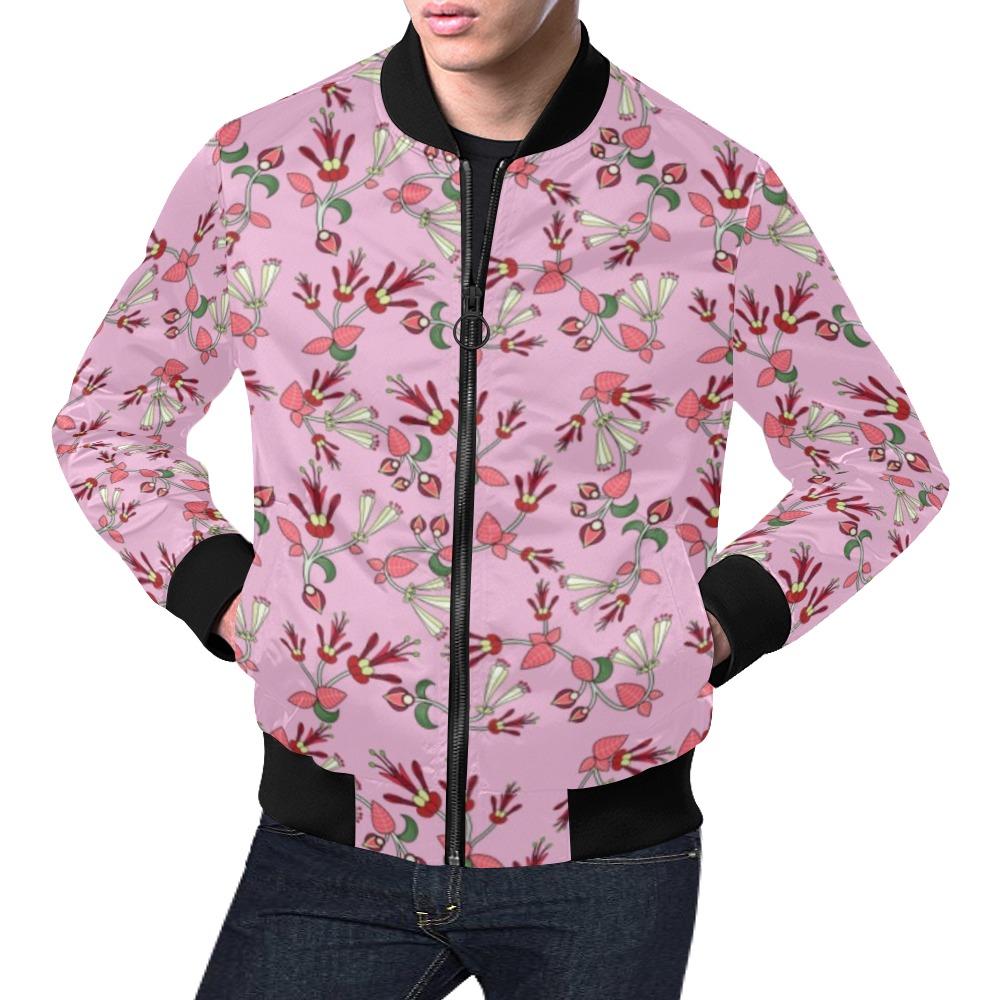 Strawberry Floral All Over Print Bomber Jacket for Men (Model H19) Jacket e-joyer 