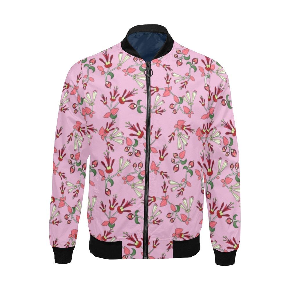 Strawberry Floral All Over Print Bomber Jacket for Men (Model H19) Jacket e-joyer 