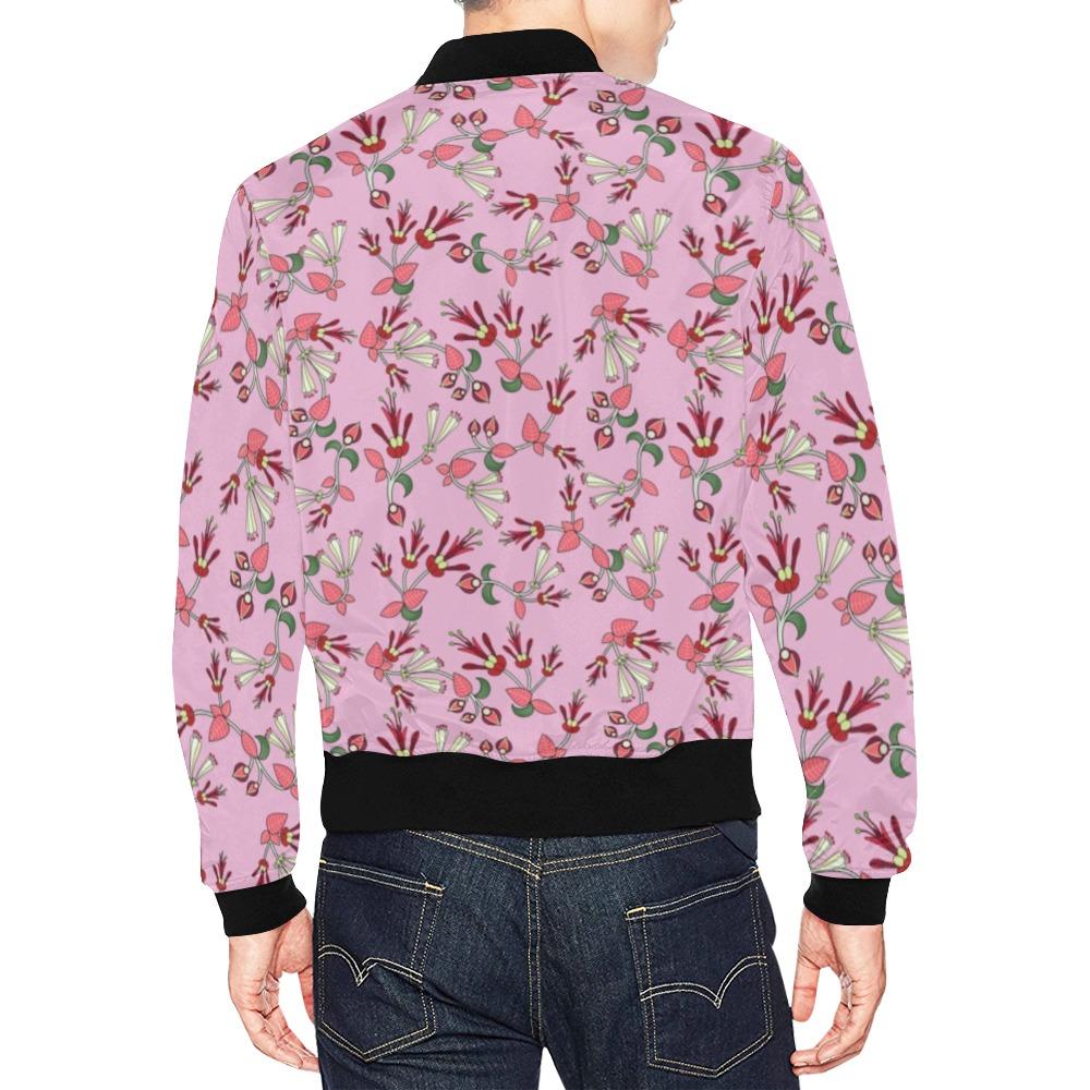 Strawberry Floral All Over Print Bomber Jacket for Men (Model H19) Jacket e-joyer 