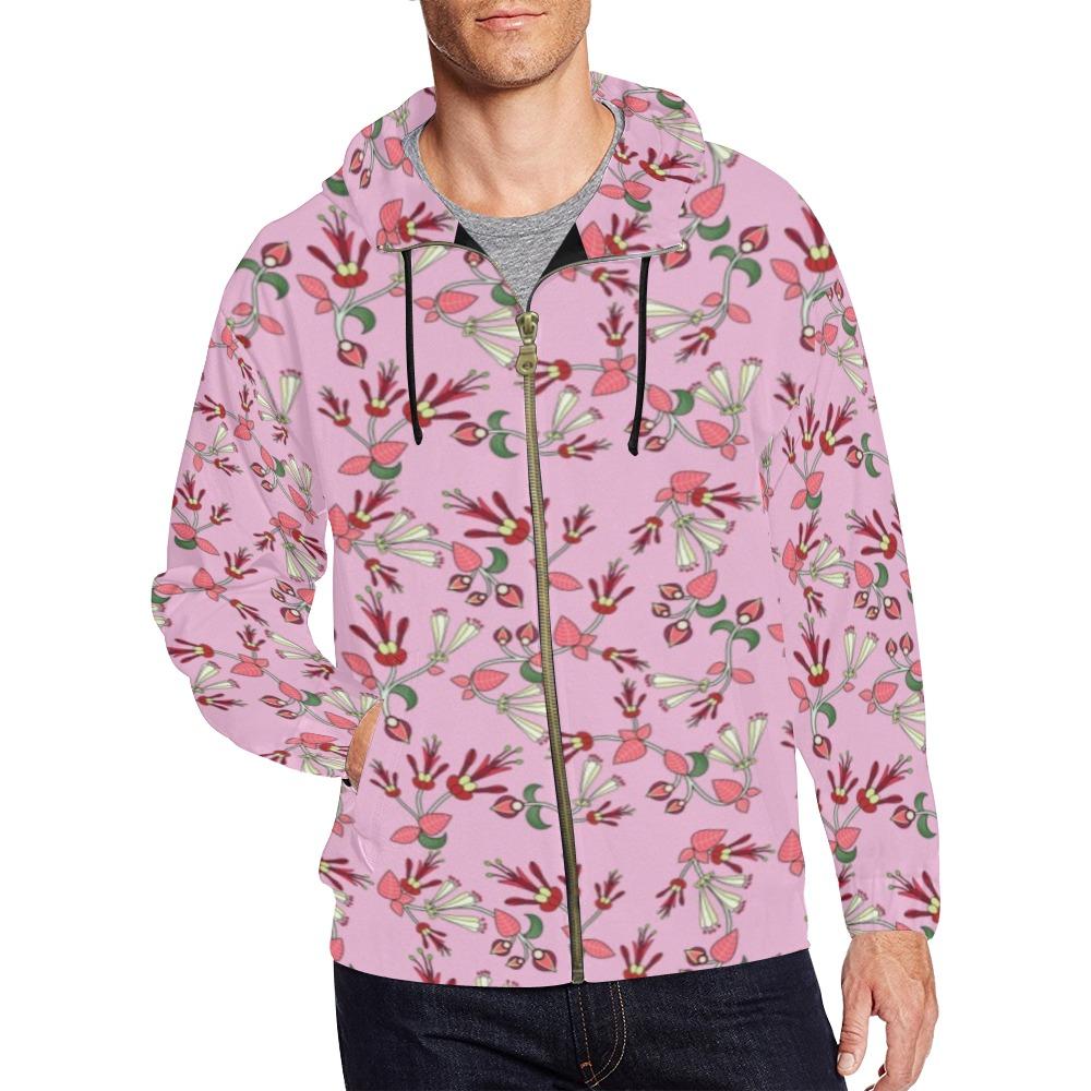 Strawberry Floral All Over Print Full Zip Hoodie for Men (Model H14) All Over Print Full Zip Hoodie for Men (H14) e-joyer 