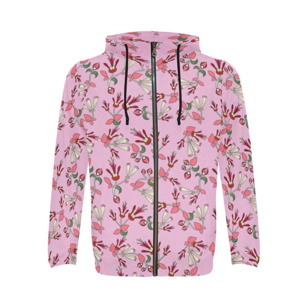 Strawberry Floral All Over Print Full Zip Hoodie for Men (Model H14) All Over Print Full Zip Hoodie for Men (H14) e-joyer 