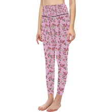 Load image into Gallery viewer, Strawberry Floral All Over Print High-Waisted Leggings (Model L36) High-Waisted Leggings (L36) e-joyer 

