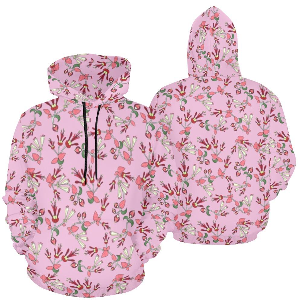 Strawberry Floral All Over Print Hoodie for Women (USA Size) (Model H13) All Over Print Hoodie for Women (H13) e-joyer 