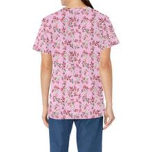 Load image into Gallery viewer, Strawberry Floral All Over Print Scrub Top Scrub Top e-joyer 
