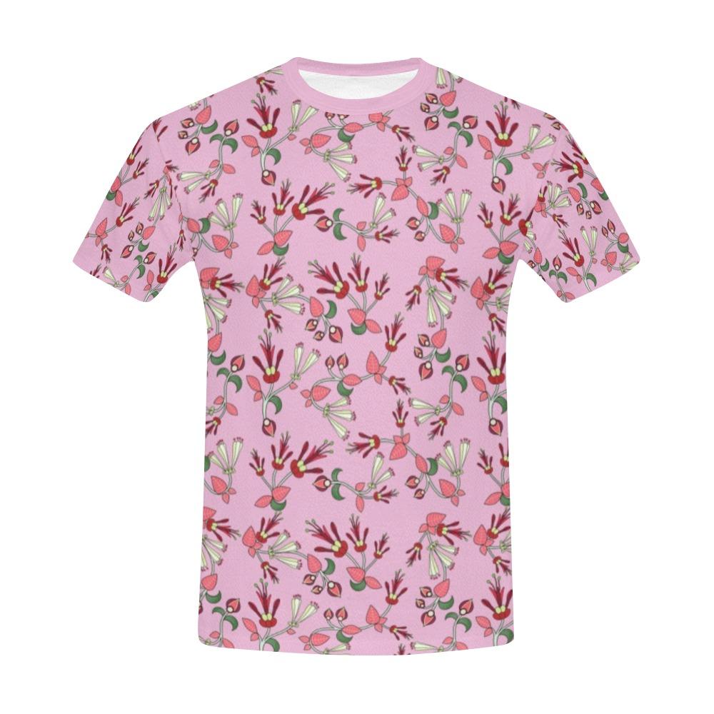 Strawberry Floral All Over Print T-Shirt for Men (USA Size) (Model T40) All Over Print T-Shirt for Men (T40) e-joyer 