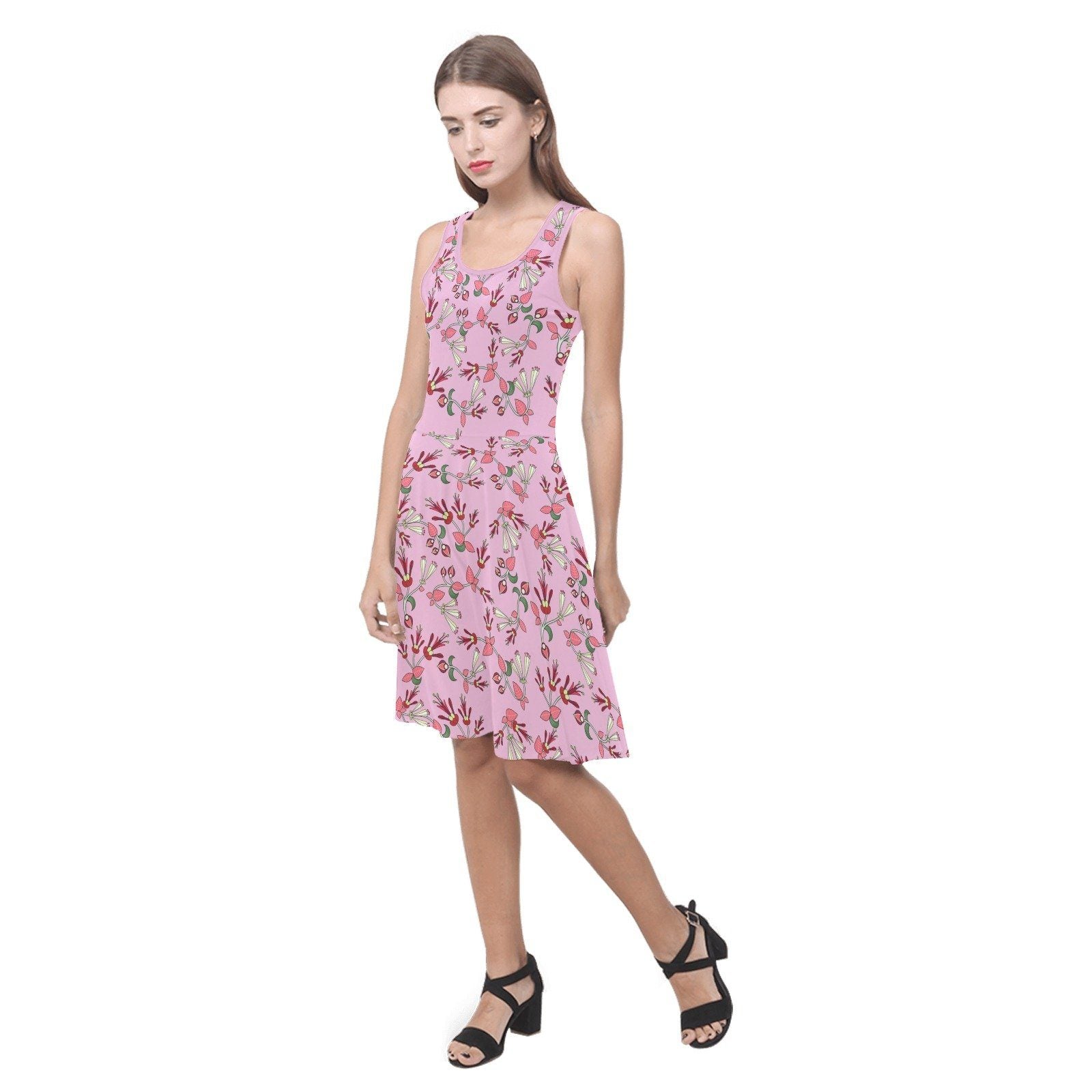 Strawberry Floral Atalanta Sundress (Model D04) Atalanta Sundress (D04) e-joyer 