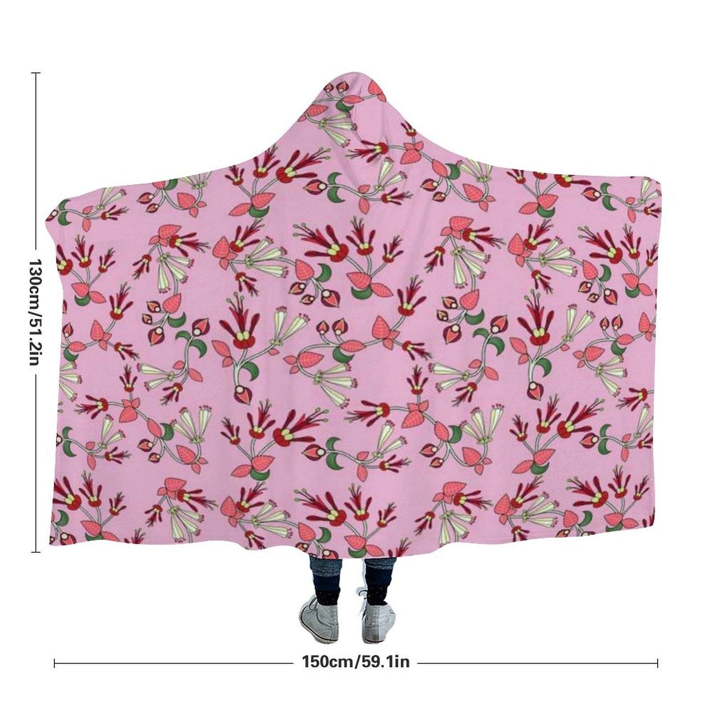 Strawberry Floral Hooded Blanket blanket 49 Dzine 