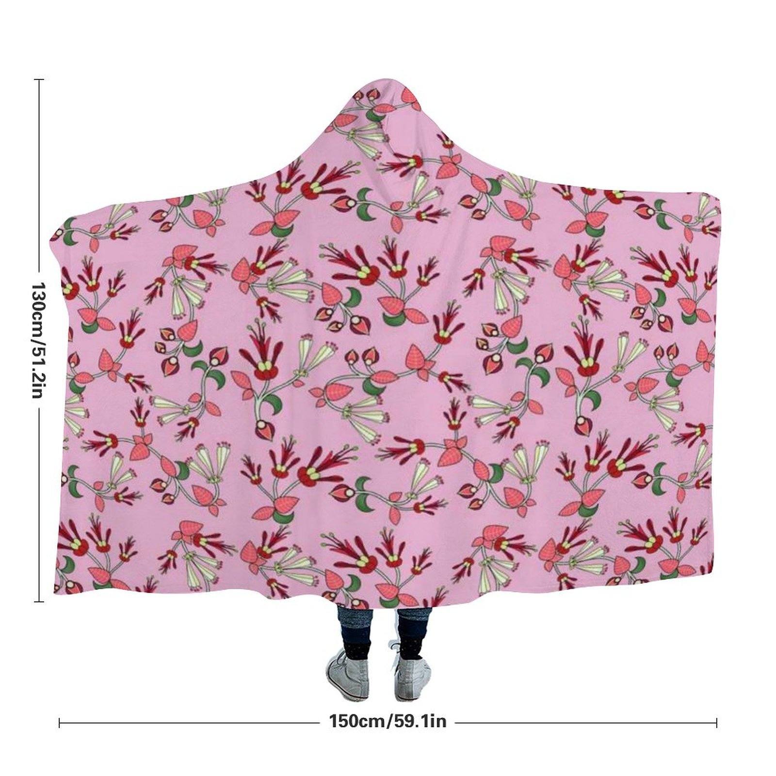 Strawberry Floral Hooded Blanket blanket 49 Dzine 